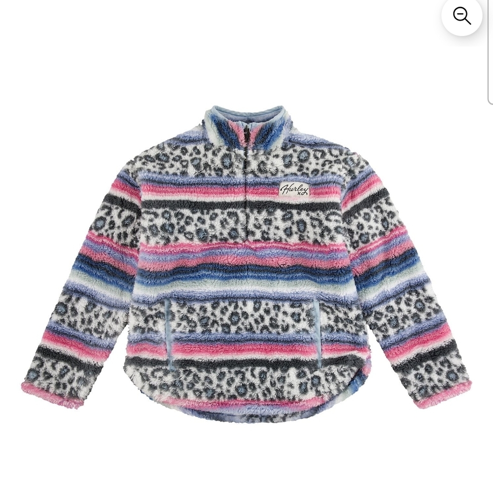 Girls' Fuzzy Striped Pullover by Hot Kiss - Multicolor